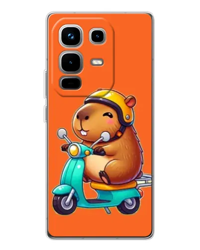 Чехол для Infinix Note 50 с картинкой «Капибара на скутере»