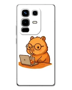 Чехол для Infinix Note 50 с картинкой «Капибара с ноутбуком»