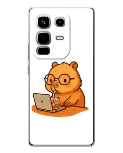 Чехол для Infinix Note 50 с картинкой «Капибара с ноутбуком»