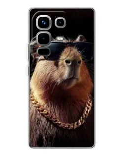 Чехол для Infinix Note 50 с картинкой «Капибара золотая цепь»