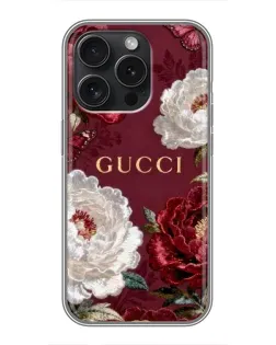 Чохол для Infinix Note 60 Pro з картинкою «Gucci — бордові троянди» Чохол для Infinix Note 60 Pro з картинкою «Gucci — бордові троянди»