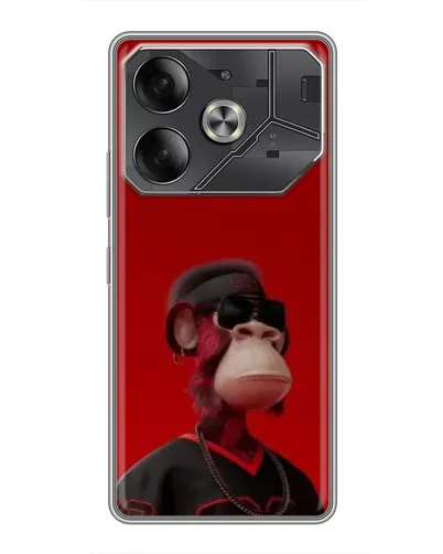 Чехол для Infinix Note 60 Ultra с картинкой «Bored Ape в красном»