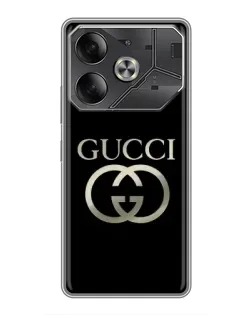 Чехол для Infinix Note 60 Ultra с картинкой «Gucci — золото на черном»