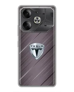Чехол для Infinix Note 60 Ultra с картинкой «Металлическая текстура Tesla»