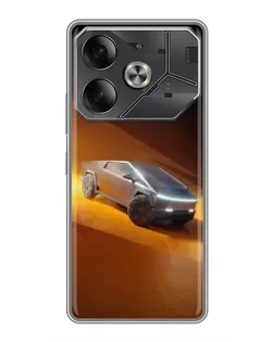 Чехол для Infinix Note 60 Ultra с картинкой «Cybertruck в пустыне»