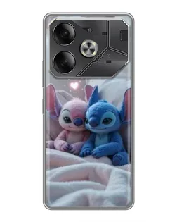Чехол для Infinix Note 60 Ultra с картинкой «Плюшевые Стич Ангел»