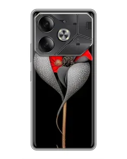 Чехол для Infinix Note 60 Ultra с картинкой «Серебряный фантазийный цветок»