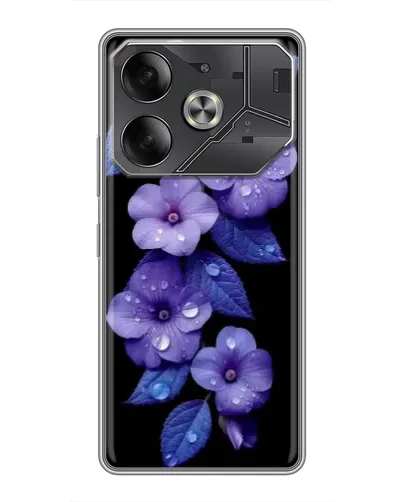 Чехол для Infinix Note 60 Ultra с картинкой «Фиолетовые цветы с росою»