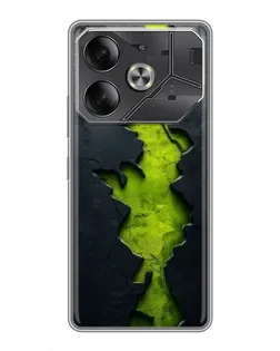Чехол для Infinix Note 60 Ultra с картинкой «Салатовый разлом скалы»