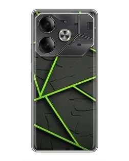 Чехол для Infinix Note 60 Ultra с картинкой «Зеленые геометрические линии»