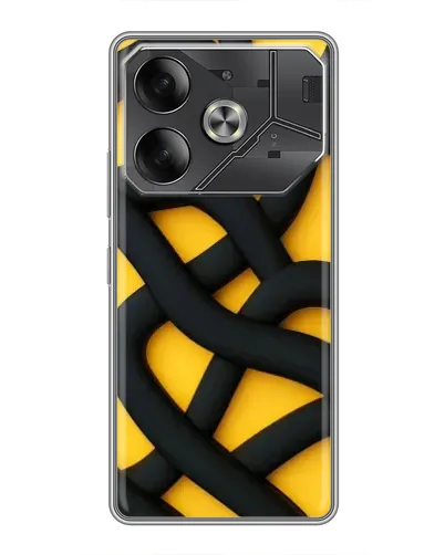 Чехол для Infinix Note 60 Ultra с картинкой «Черное желтое переплетение» Чехол для Infinix Note 60 Ultra с картинкой «Черное желтое переплетение»