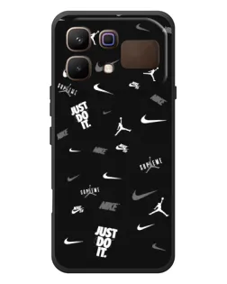 Чохол для Infinix Note 60 з картинкою «Nike Black Pattern»