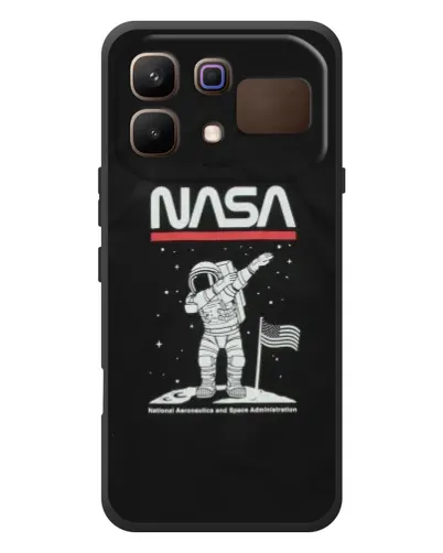 Чехол для Infinix Note 60 с картинкой «NASA — шагаем по Луне»