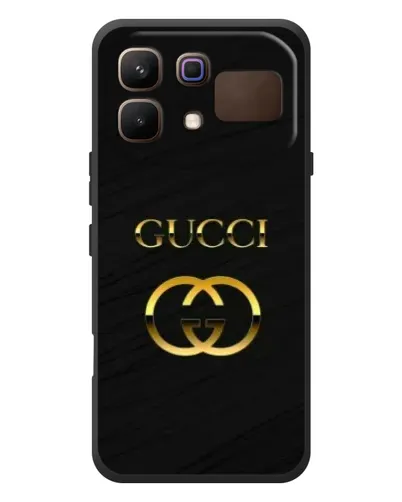 Чехол для Infinix Note 60 с картинкой «Золотой логотип Gucci»