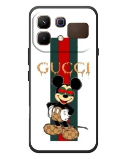 Чехол для Infinix Note 60 с картинкой «Микки Маус Gucci — полосы»