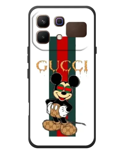 Чехол для Infinix Note 60 с картинкой «Микки Маус Gucci — полосы»