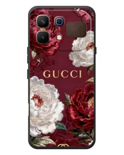 Чохол для Infinix Note 60 з картинкою «Gucci — бордові троянди»