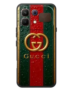 Чехол для Infinix Note 60 с картинкой «Gucci — фирменная полоса и золото»