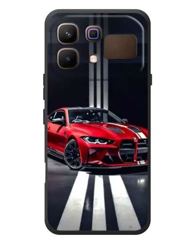 Чехол для Infinix Note 60 с картинкой «Красная BMW на дороге»