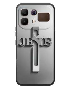 Чохол для Infinix Note 60 з картинкою «Металевий хрест Jesus»