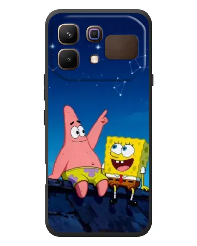 Чохол для Infinix Note 60 з картинкою «Губка Боб та Патрік вночі»