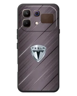 Чехол для Infinix Note 60 с картинкой «Металлическая текстура Tesla»
