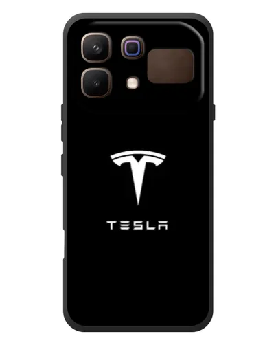 Чехол для Infinix Note 60 с картинкой «Tesla White Logo»