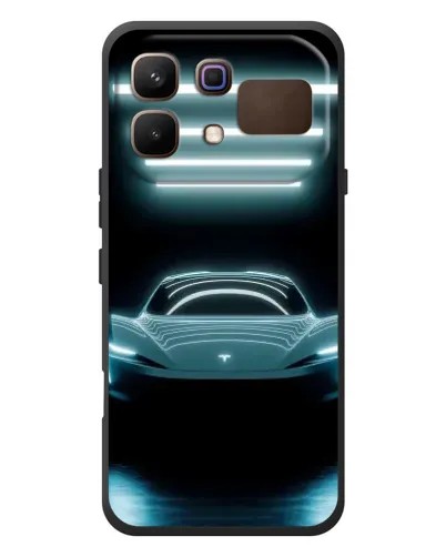 Чехол для Infinix Note 60 с картинкой «Tesla в неоне»