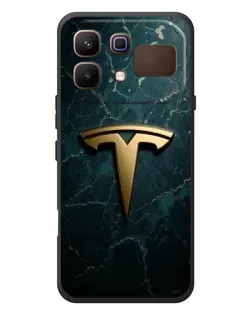 Чехол для Infinix Note 60 с картинкой «Мраморная Tesla Gold»