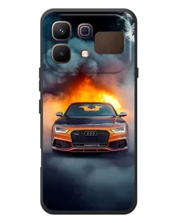 Чехол для Infinix Note 60 с картинкой «Audi в огненном дыму»