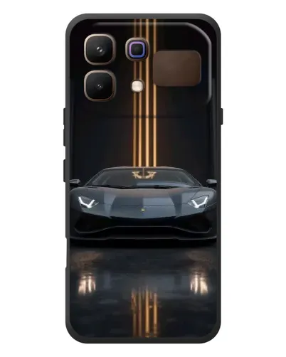 Чехол для Infinix Note 60 с картинкой «Lamborghini золотые линии»