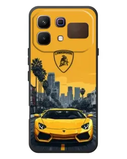 Чохол для Infinix Note 60 з картинкою «Жовтий Lamborghini місто»
