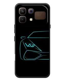Чохол для Infinix Note 60 з картинкою «Блакитний силует Lamborghini»