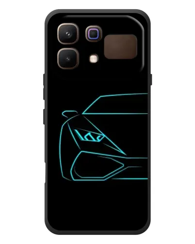 Чехол для Infinix Note 60 с картинкой «Голубой силуэт Lamborghini»