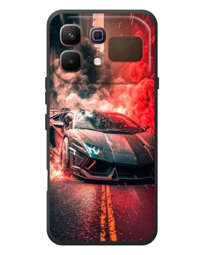 Чехол для Infinix Note 60 с картинкой «Lamborghini красный дым»