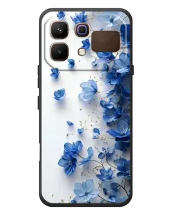 Чехол для Infinix Note 60 с картинкой «Голубой цветочный каскад»