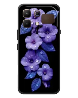 Чехол для Infinix Note 60 с картинкой «Фиолетовые цветы с росою»