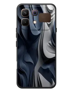 Чехол для Infinix Note 60 с картинкой «Объемные синие складки»