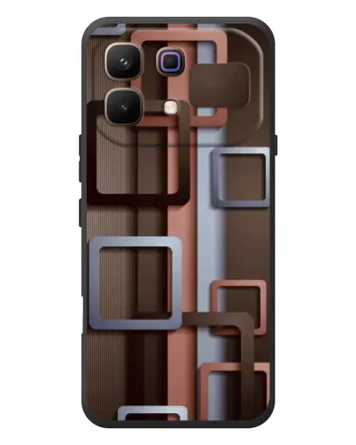 Чехол для Infinix Note 60 с картинкой «Коричневые объемные квадраты»