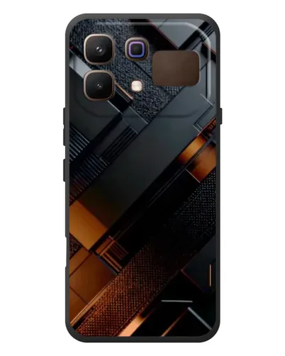 Чехол для Infinix Note 60 с картинкой «Черные геометрические блоки»