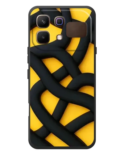 Чехол для Infinix Note 60 с картинкой «Черное желтое переплетение»
