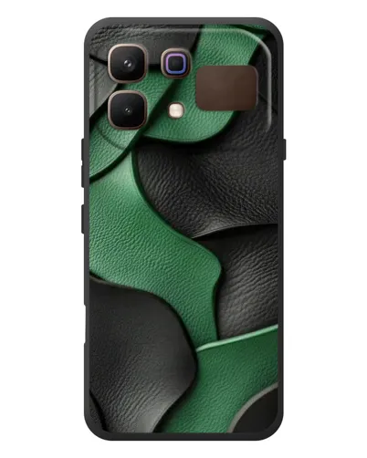 Чехол для Infinix Note 60 с картинкой «Зеленые кожаные волны»
