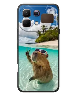 Чехол для Infinix Note 60 с картинкой «Капибара на море»