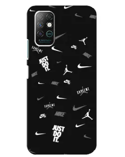 Чехол для Infinix Note 8 с картинкой «Nike Black Pattern»