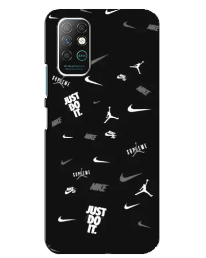 Чехол для Infinix Note 8 с картинкой «Nike Black Pattern»