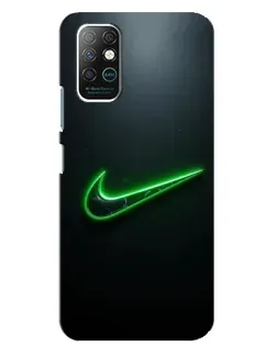 Чехол для Infinix Note 8 с картинкой «Неоновый контур Nike»