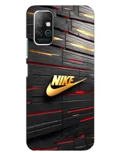 Чехол для Infinix Note 8 с картинкой «Золотой Nike на металле»