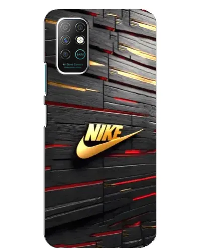 Чехол для Infinix Note 8 с картинкой «Золотой Nike на металле»