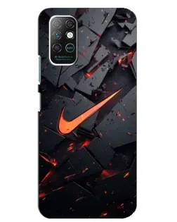 Чехол для Infinix Note 8 с картинкой «Nike — эффект разломов»