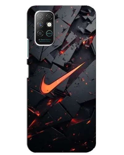 Чехол для Infinix Note 8 с картинкой «Nike — эффект разломов»